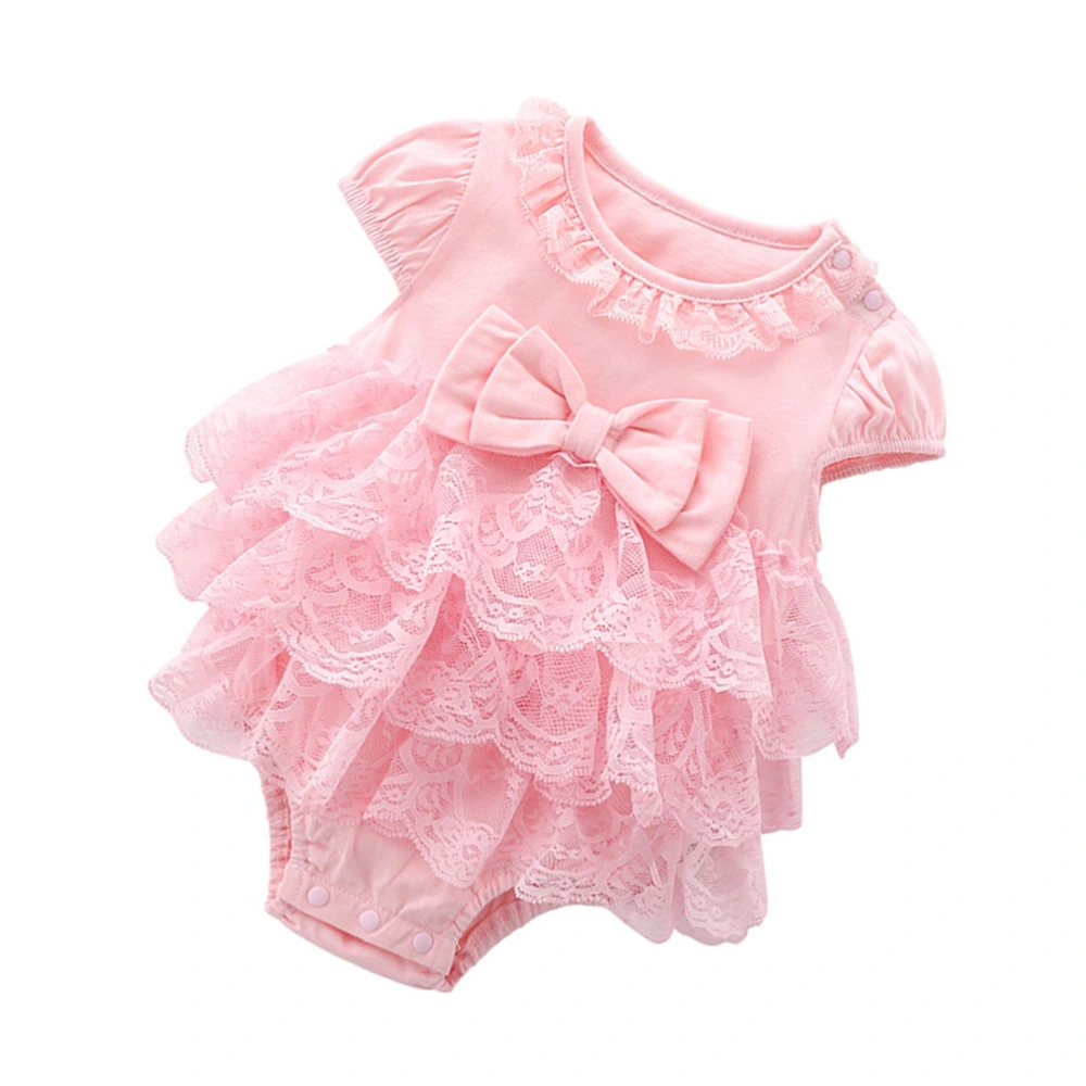 Baby Summer Clothes Cotton Lace Short Sleeve Skirt Jumpsuits for Infant Girls - 70 Yard