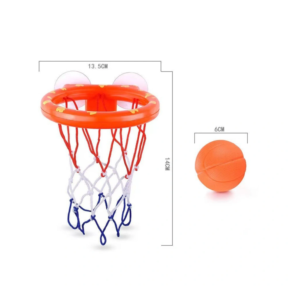 1 Set of  Suction Cup Baby Basketball Toy Bathing Basketball-Hoop Toy Kid Indoor Sports Toy