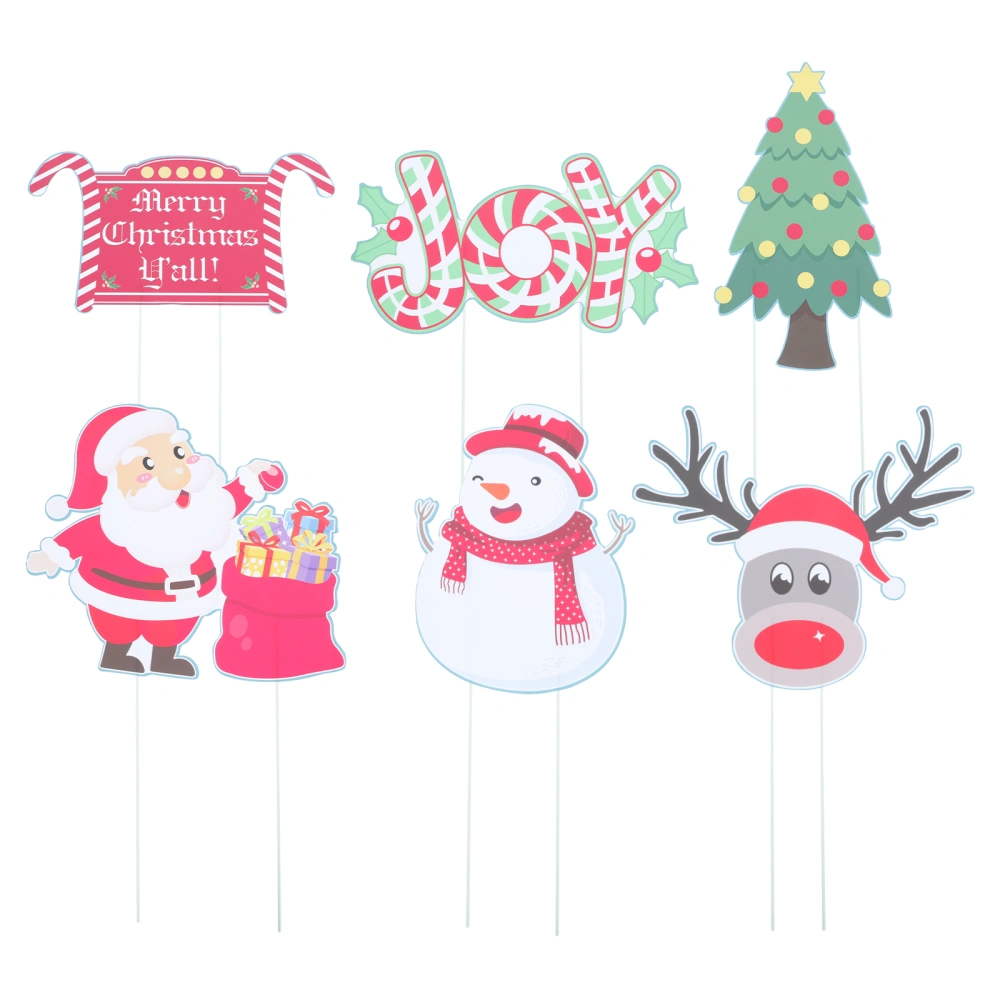 6pcs Christmas Yard Signs Christmas Holiday Winter Yard Garden Decoration