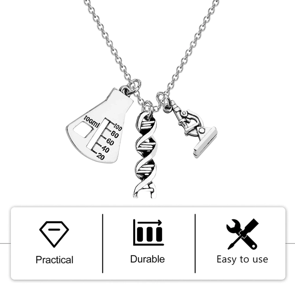 Microscope Necklace Creative Pendant Necklace Neck Chain Teachers' Day Gift