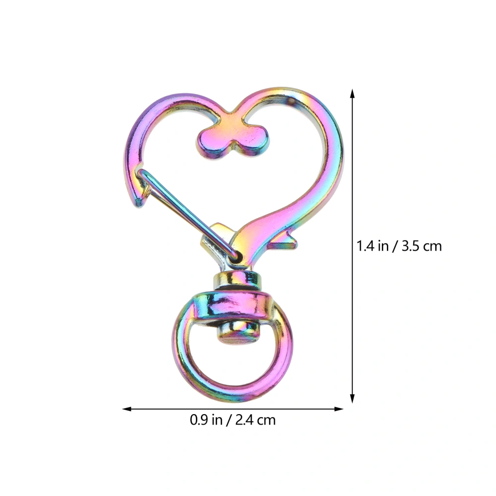 10Pcs Alloy Key Chain Colorful Key Ring Heart-Shape Key Ring Key Decoration