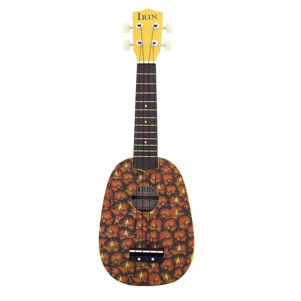 Concert Ukulele 21 Inch Small Guitar 4 Strings Mahogany Musical Instrument with Strap Picks and Carrying Bag for Kids Children Students Adults (Pineapple)