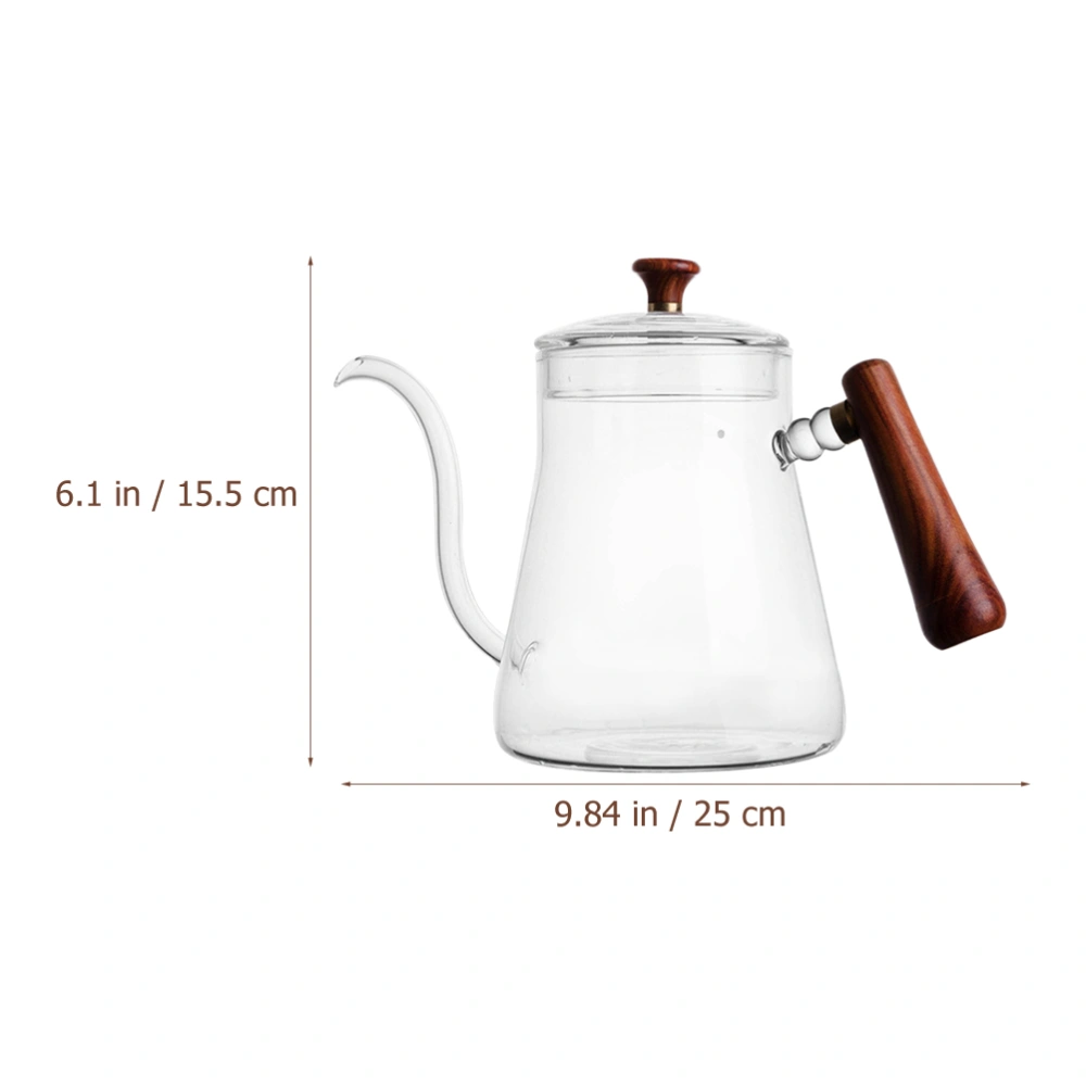 Anti Scald Wood Handle Coffee Container Office Coffee Maker Manual Brew-up Coffeepot