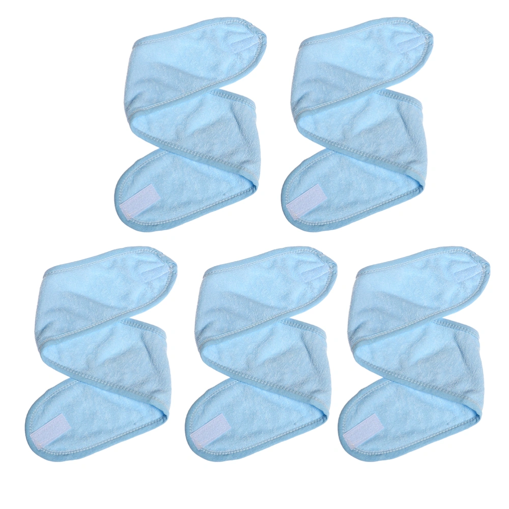 5PCS Washing Face Headband Scarf Headwrap Headdress for Yoga Home Keeping Warm (Blue)