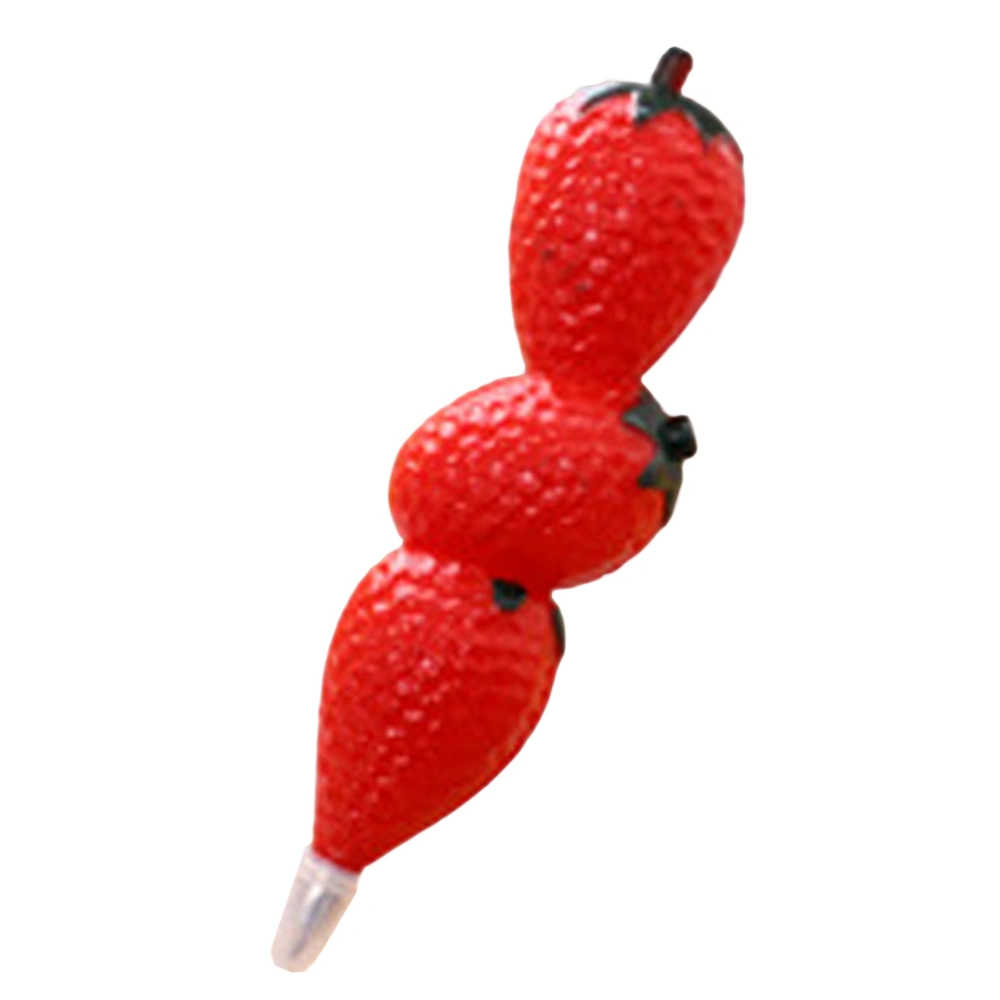 1pc Strawberry Ballpoint Writing Pen Cartoon Lifelike with Magnet for Gift Red