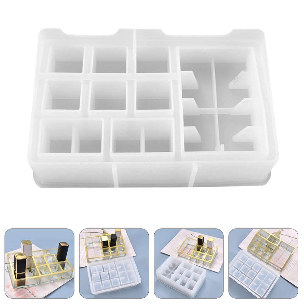 DIY Epoxy Resin Mold Silicone Lipstick Storage Box Mold Jewelry Making Tools