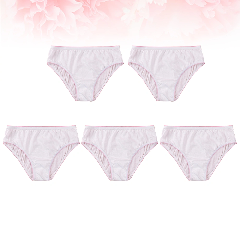 5pcs Travel Outdoors Disposable Underpants Breathable Cotton Briefs Portable Underwear Pregnant Woman Panties - Size XXXL