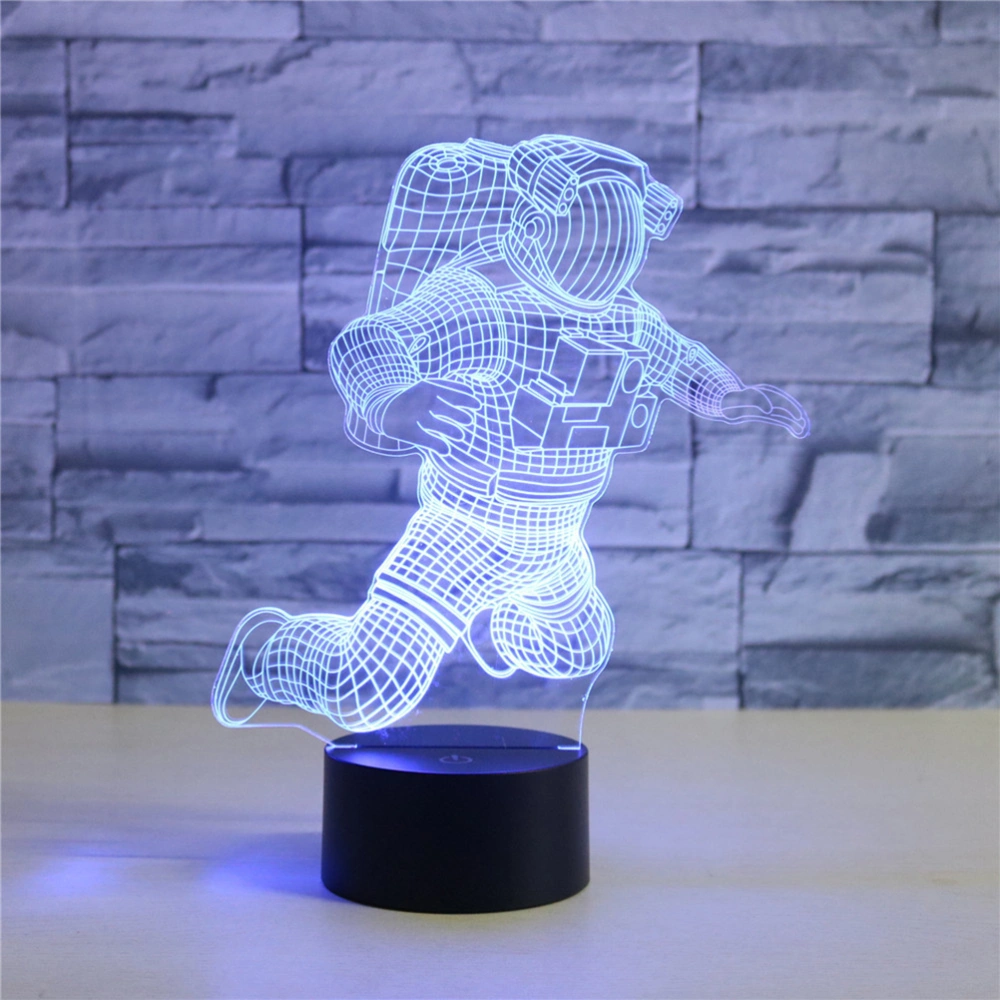 3D Night Light Colorful LED Night Light Astronaut Pattern Design Desktop Light Lamp for Home (16 Color Control Style)