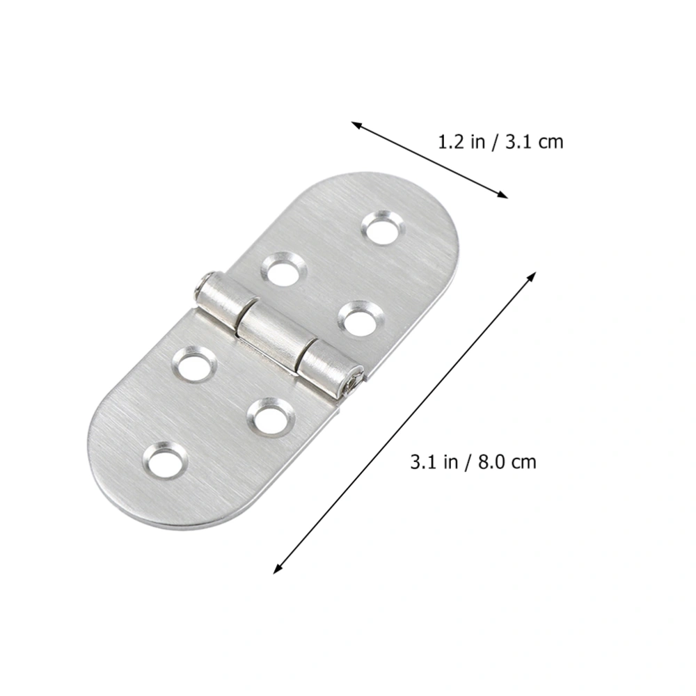 4pcs Stainless Steel Hinge Flip-top Hinge Round Edges Hinge for Folding Table Furniture