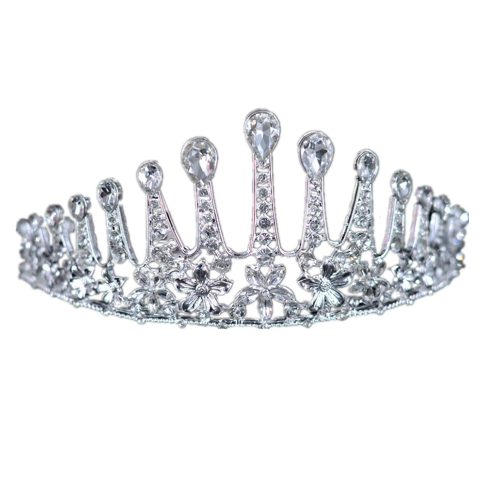 1Pc Delicate Crown Headdress Elegant Gorgeous Shinning Rhinestone Inlaid Bridal Crown Hair Wedding Dress Hair Accessories