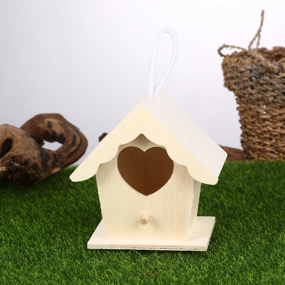 Wooden Bird Nest Wooden Hanging Bird Nest House Shape Bird Nest Hanging Birds Living Place