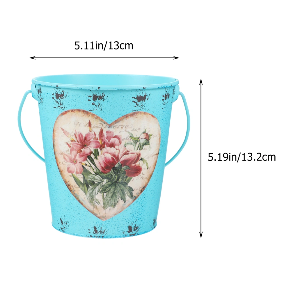 1PC Metal Bucket Home Balcony Decoration Plants Flower Planting Bucket