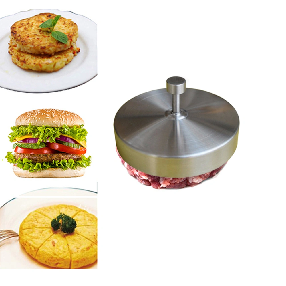 Stainless Steel Round Shape Press 9.5cm Meat Beef Grill Burger Press Kitchen Tool