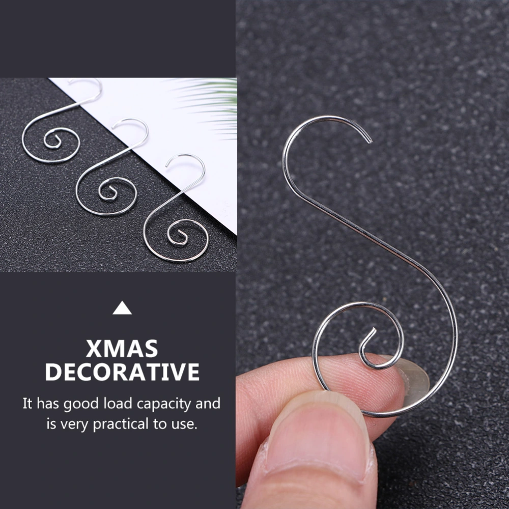 60PCS Christmas Hook Decorative Pendant Xmas S-shaped Hook Hanging Hooks