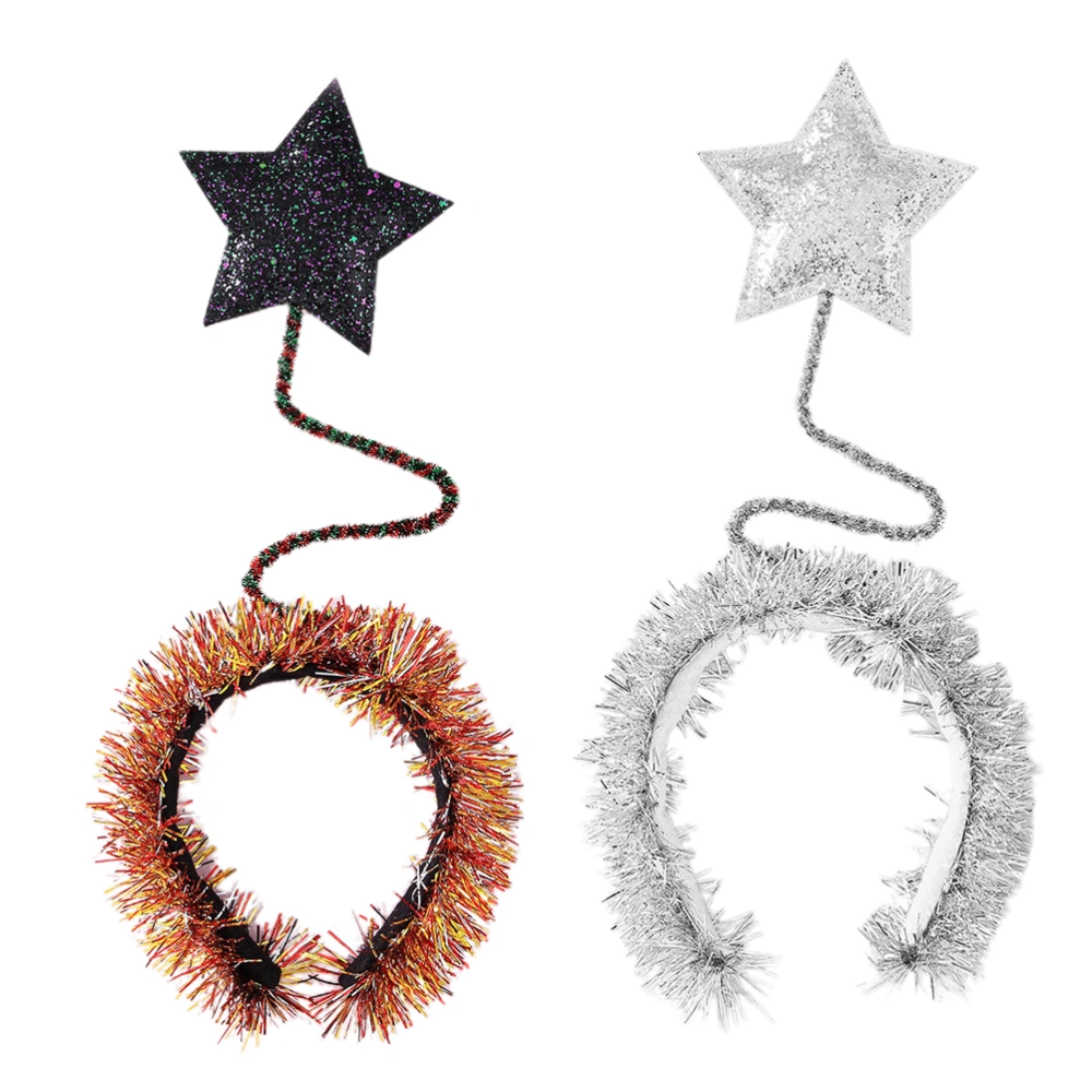 1PC Star Hair Band Birthday Party Woman Hair Fashiona Girl Headdress for Kids Girls Boys (Silver)