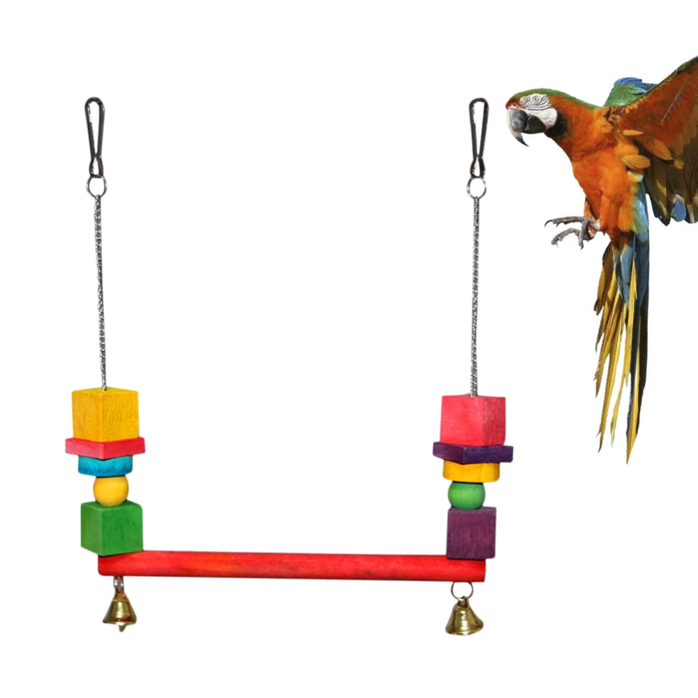 Bird Playing Wood Swing Standing Swing Parrot Hanging Stand Toy Bite Stand Rack Hanging Bridge