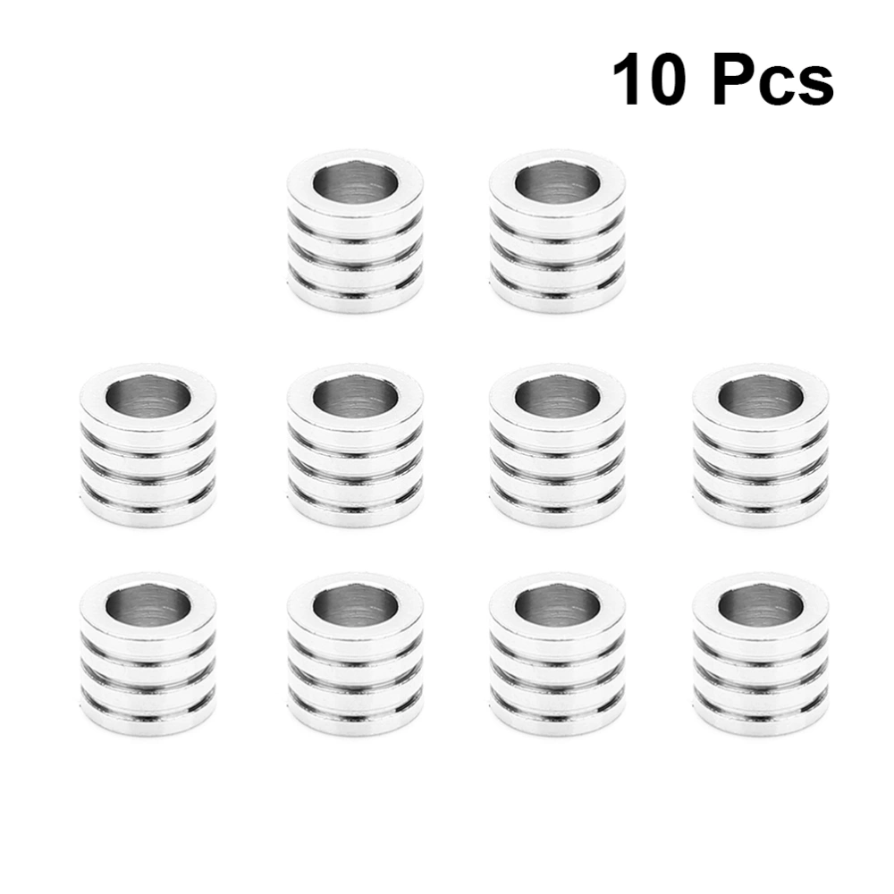 10pcs DIY Beads 5mm Inner Diameter Stainless Steel Hollow Beads for Handmade Bracelets Necklace Craft Making