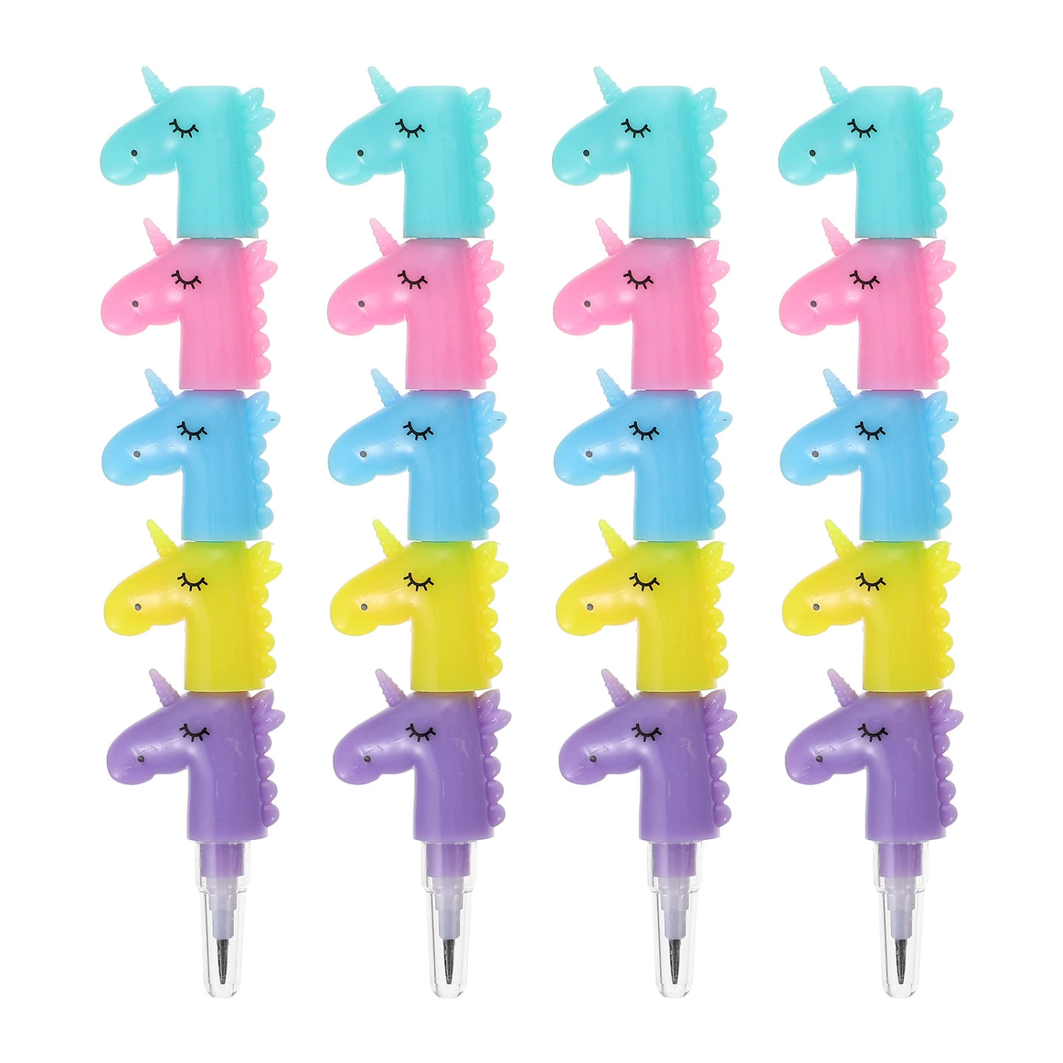 20pcs Stackable Unicorn Pencils Fun Decorative Pencils Stationery Stacking Pencils School Pencils for Kids