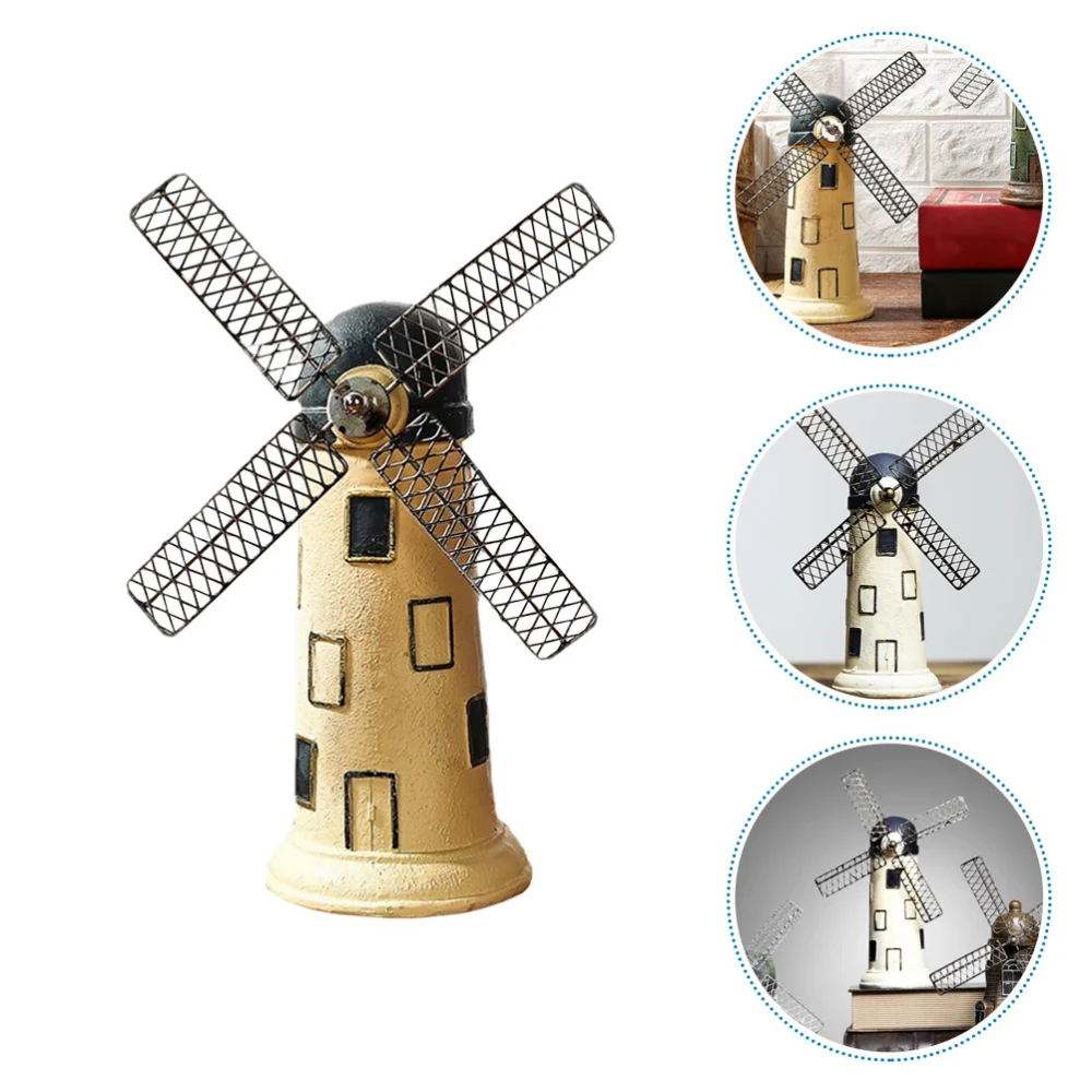 Windmill Ornament Resin Windmill Model Table Decoration Home Windmill Decor