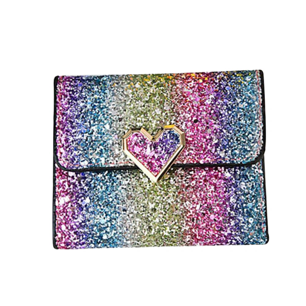 Fashion Sparkly Sequin Purse Bag Lady Party Handbag Evening Bling Wallet Case Bag for Women Girls (Heart Lock Design)