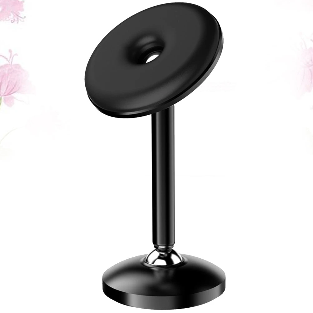 1Pc Magnetic Suction Mobile Phone Stand Aluminum Alloy Air Outlet Can Rotate Mobile Phone Stand 360 Degrees (Black)