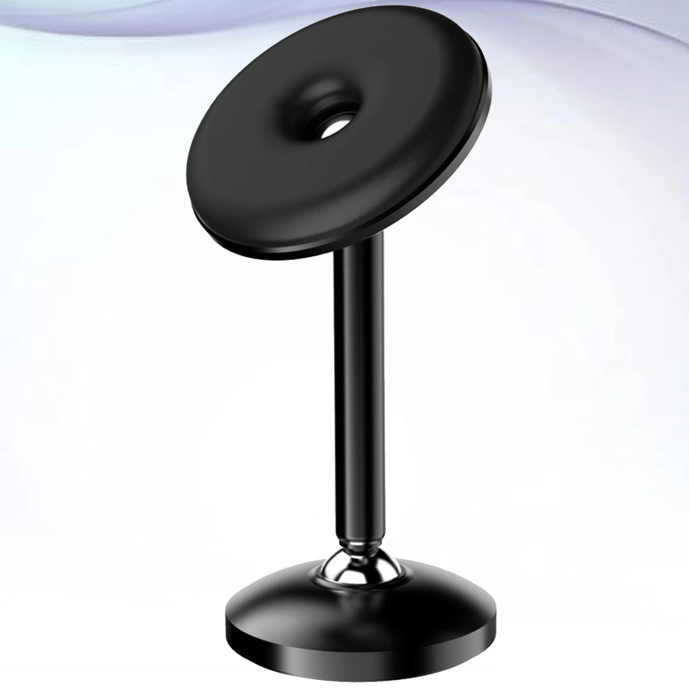1Pc Magnetic Suction Mobile Phone Stand Aluminum Alloy Air Outlet Can Rotate Mobile Phone Stand 360 Degrees (Black)