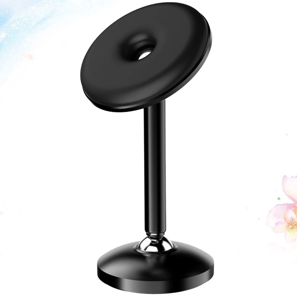 1Pc Magnetic Suction Mobile Phone Stand Aluminum Alloy Air Outlet Can Rotate Mobile Phone Stand 360 Degrees (Black)