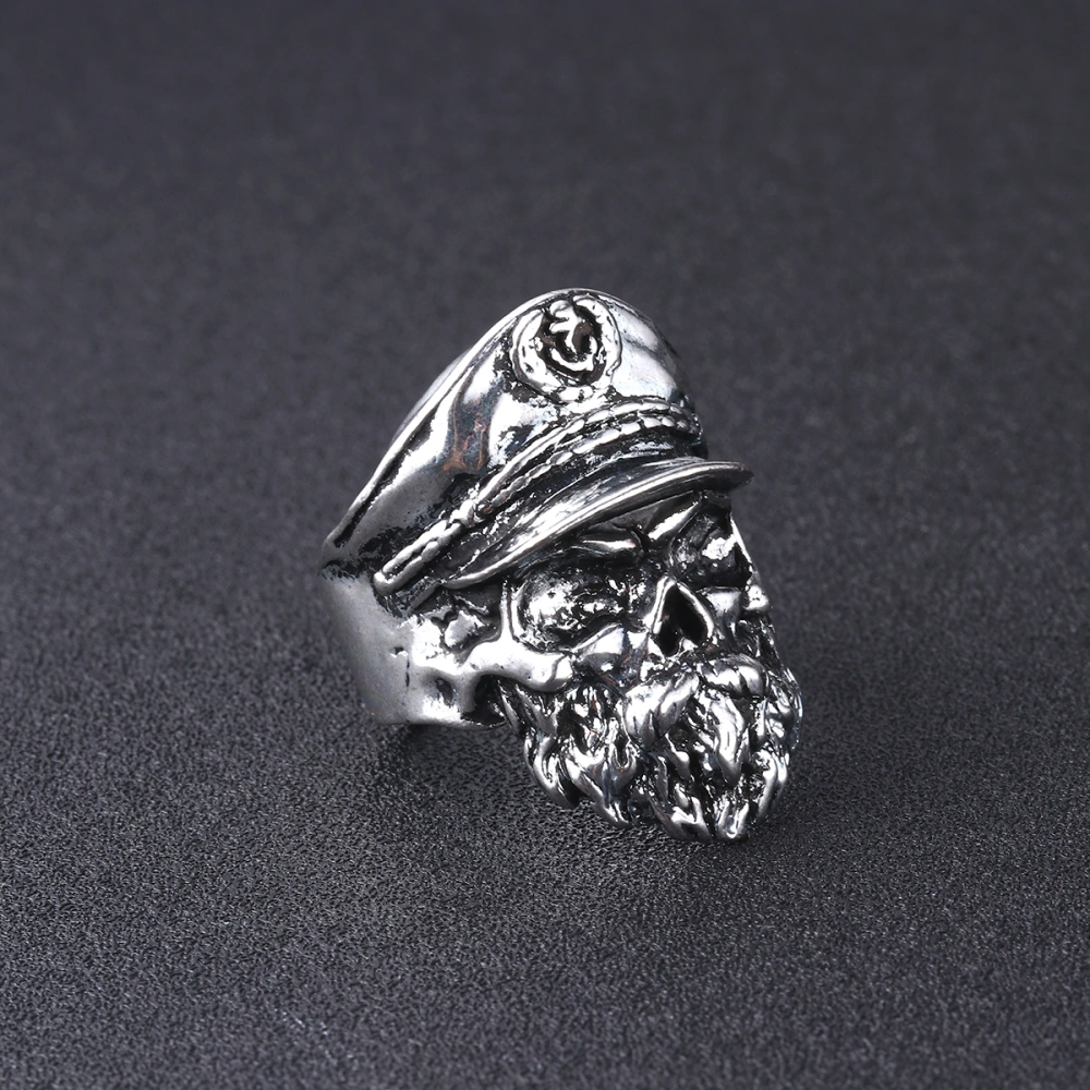 1PC Opening Finger Ring Skull Design Ring Vintage Ring Stylish Hand Jewelry Festival Gift for Male Silver