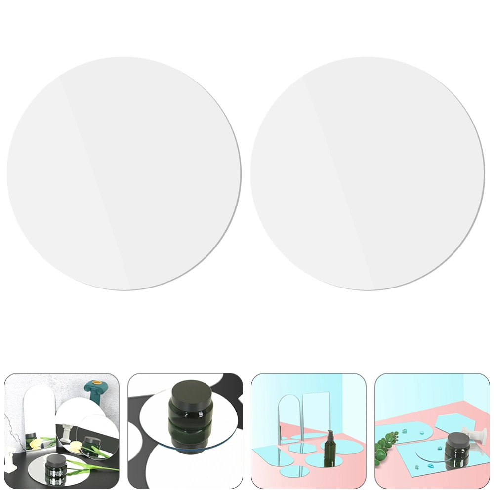 2pcs Photo Props Mirrors Round Acrylic Mirror Props Product Photography Props