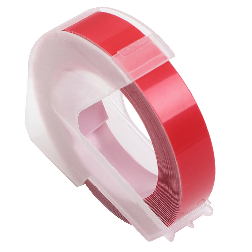 Stylish Label Tape 3D Printer Replacement Tape Embossing Manual Label Tape for Daily Use Label Printer (Red)