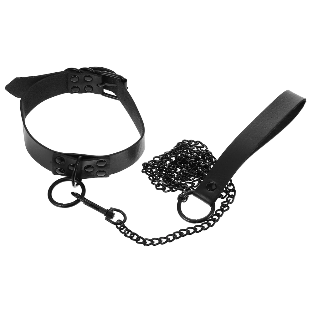 1pc PU Metal Sex Collar Traction Rope Creative Sex SM Toy Couple Flirting Toy