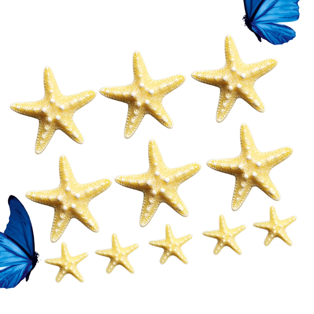 20pcs Sea Star Ornaments DIY Crafts Patches DIY Phone Stickers Decorative Slices Headdress Accessories Beige