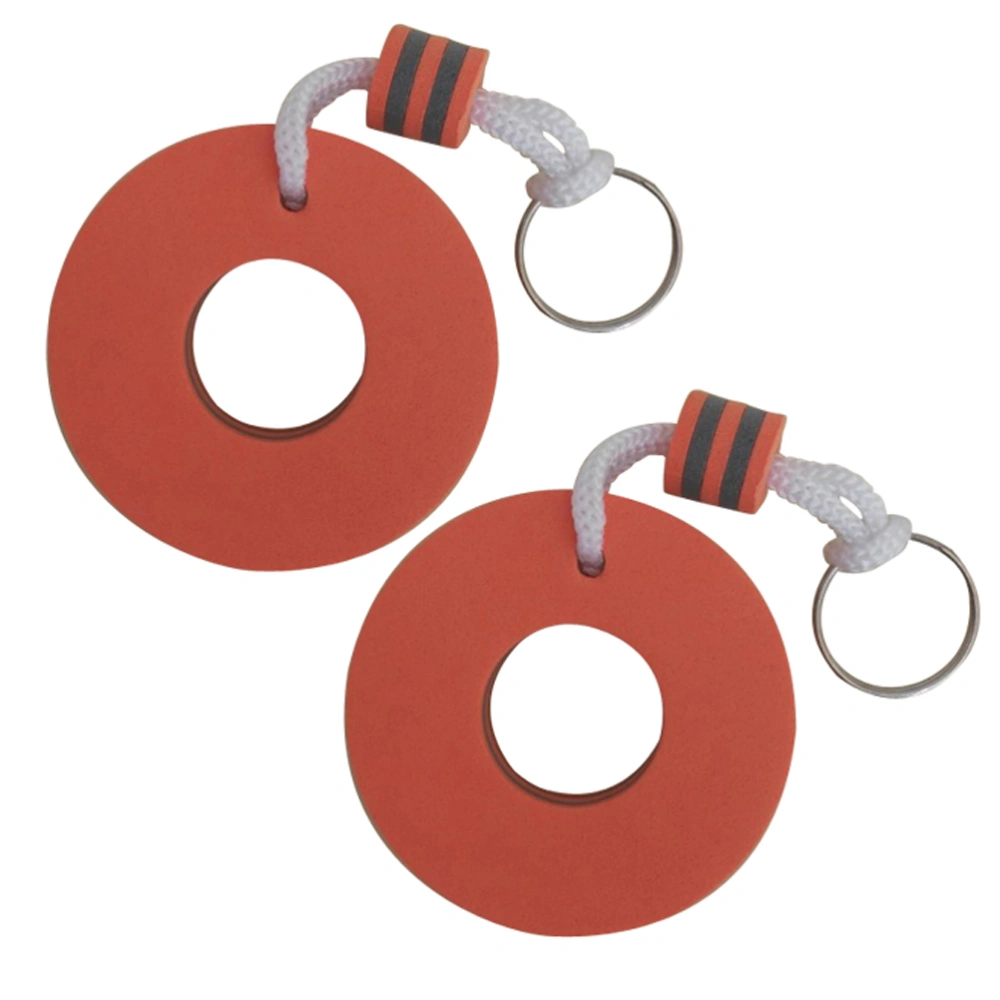 2pcs Floating Keyring Water Buoyant Keychain Eva key Chain Key Ring for Swimming Pool Gym Vacation Shopping Mall Sauna and Outdoor Activities Place Key Safety (Lifebuoy)