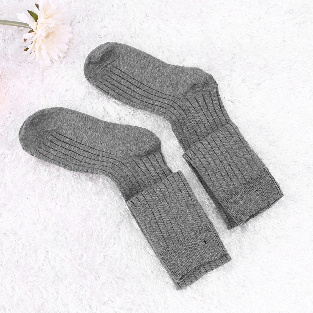 1 Pair Women Cotton Knit Boot Socks Knee High Striped Socks Free Size Stockings for Autumn Winter