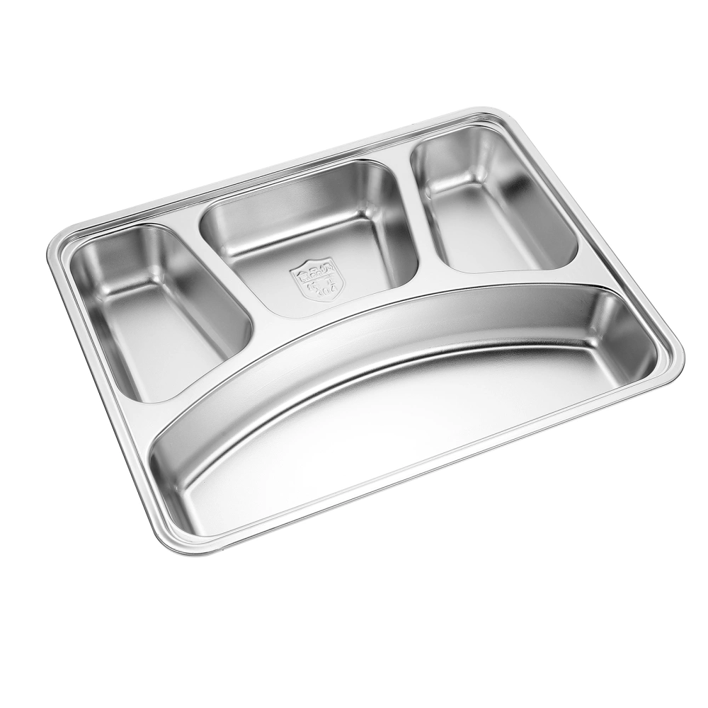 Stainless Steel Food Plate Divided Food Tray With Cover Food Container Home Supplies