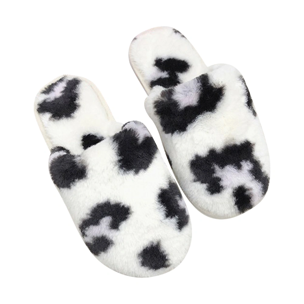 1 Pair Autumn and Winter Home Lovely Non-slip Warm Thick-soled Cotton Slippers