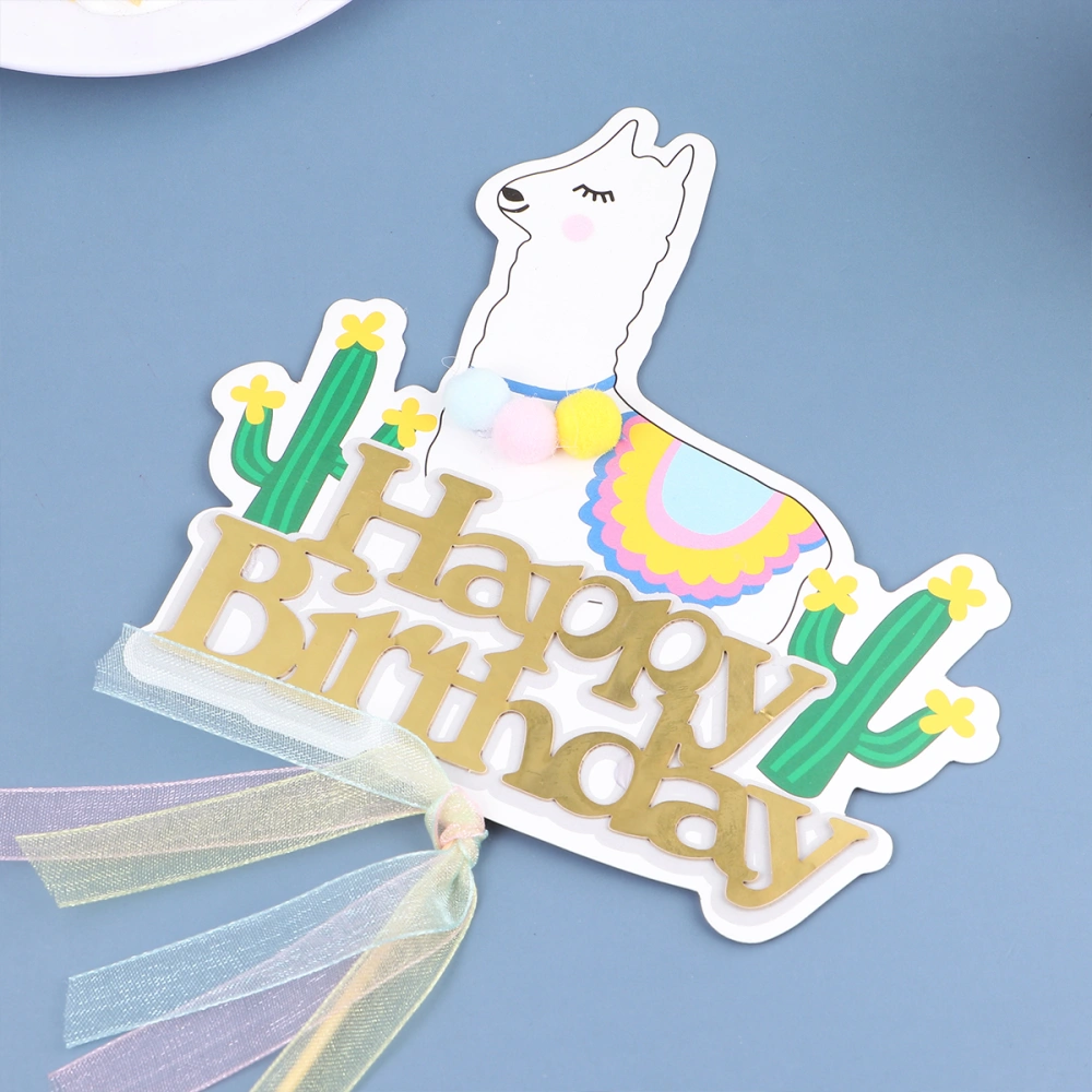 6pcs Alpaca Cake Picks Creative Birthday Cupcake Topper Fashion Dessert Picks Creative Cake Decor