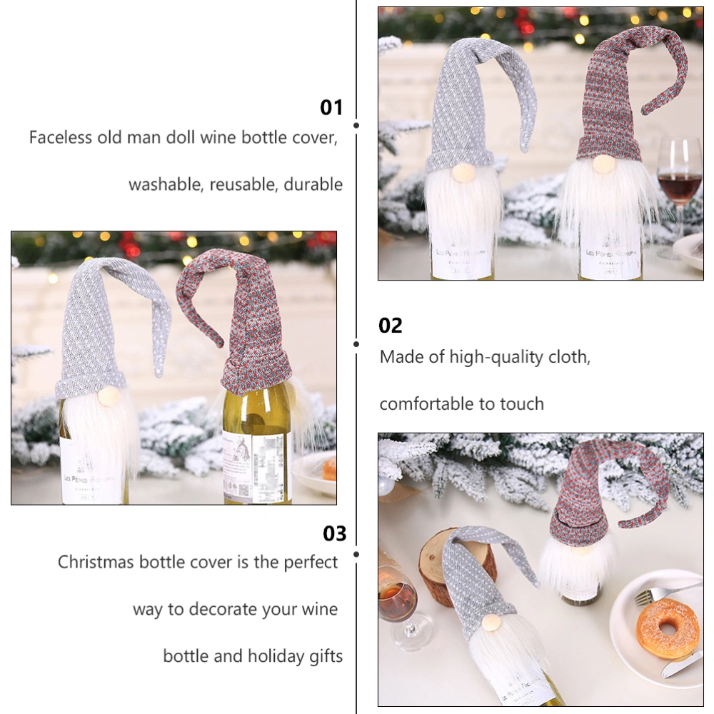 2Pcs Champagne Bottle Cover Christmas Wine Bottle Cover Wine Bottle Sleeve