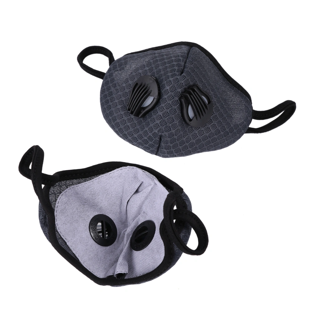 Activated Carbon Sports Filter Mask Anti-fog Dustproof Mesh Face Mask for Training Running Cycling House Cleaning (Dark Grey)