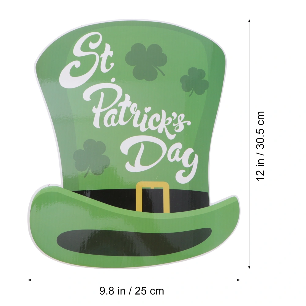 St. Patrick's Day Yard Sign Festival Decors Garden Yard Sign Stake (Hat)