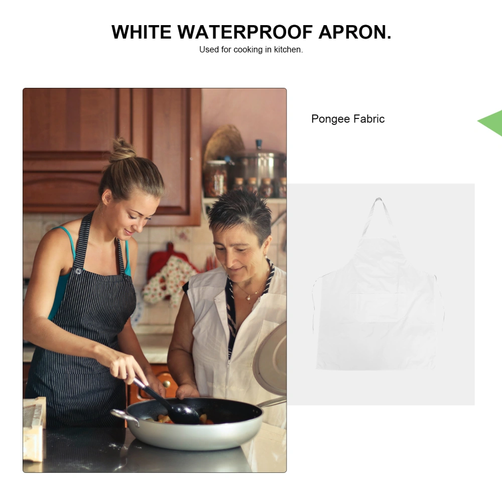 2Pcs Creative Cooking Aprons Household Waterproof Aprons Kitchen Supplies (White)