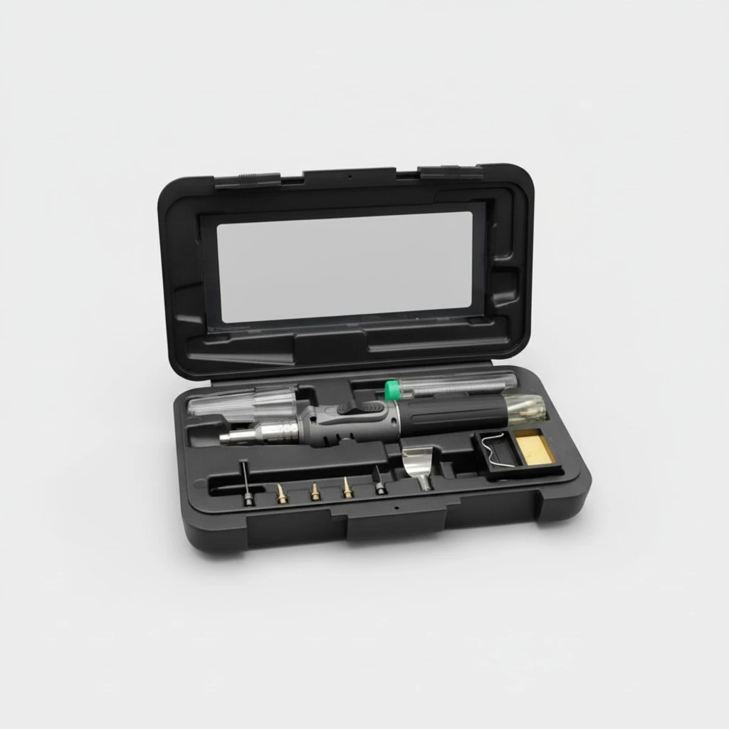 Self-igniting Mutifunctional 10-in-1 Cordless Gas Soldering Iron Kit Welding Torch Kit Tool (Gray)