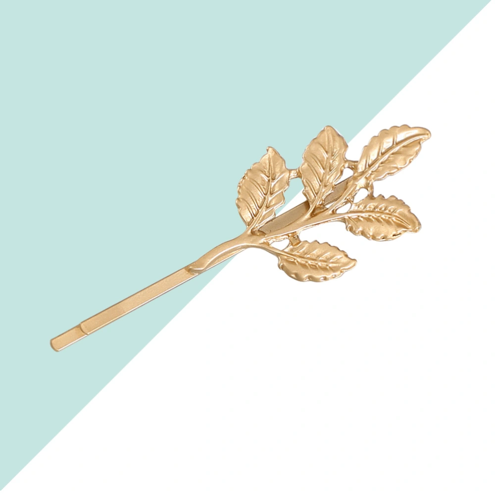 Golden Olive Branch Hair Clip Alloy Hairpins Barrettes Hair Jewelry for Women Girls