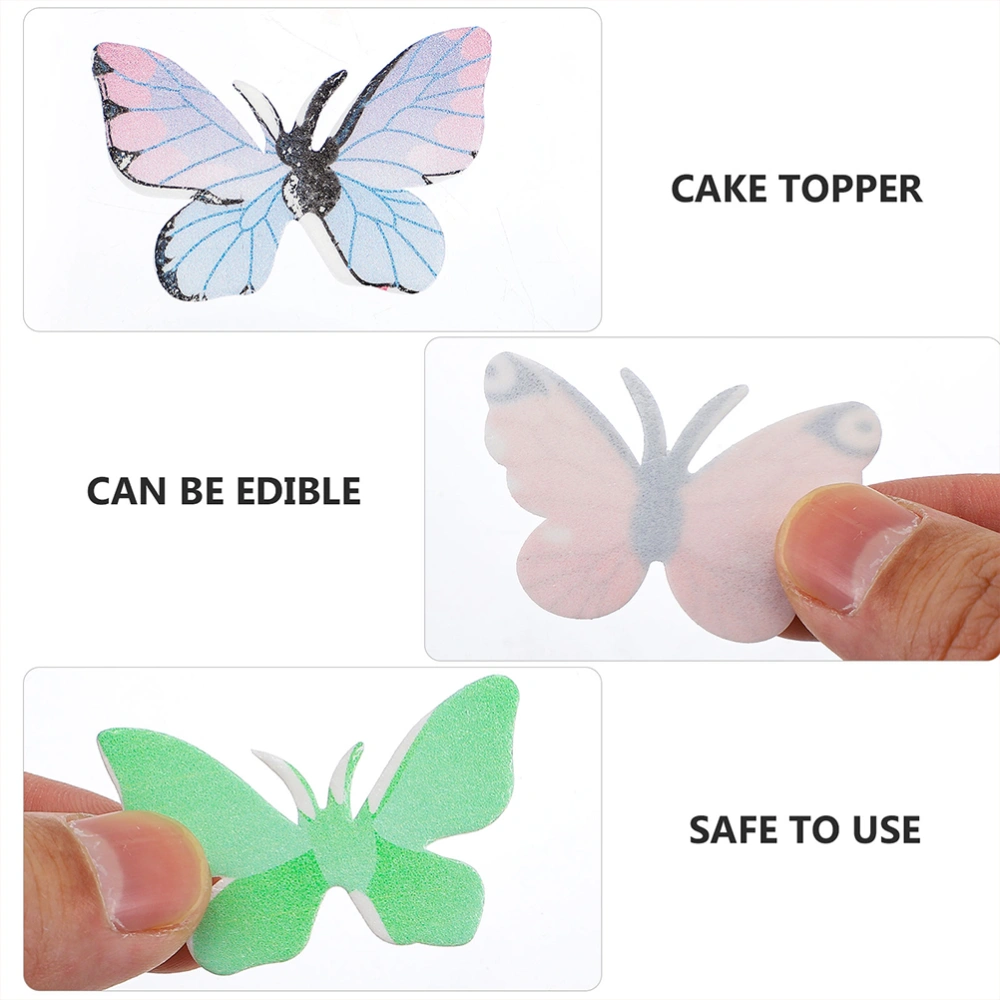 72Pcs Butterflies Cake Decors Butterflies Cupcake Toppers Decorative Dessert Toppers