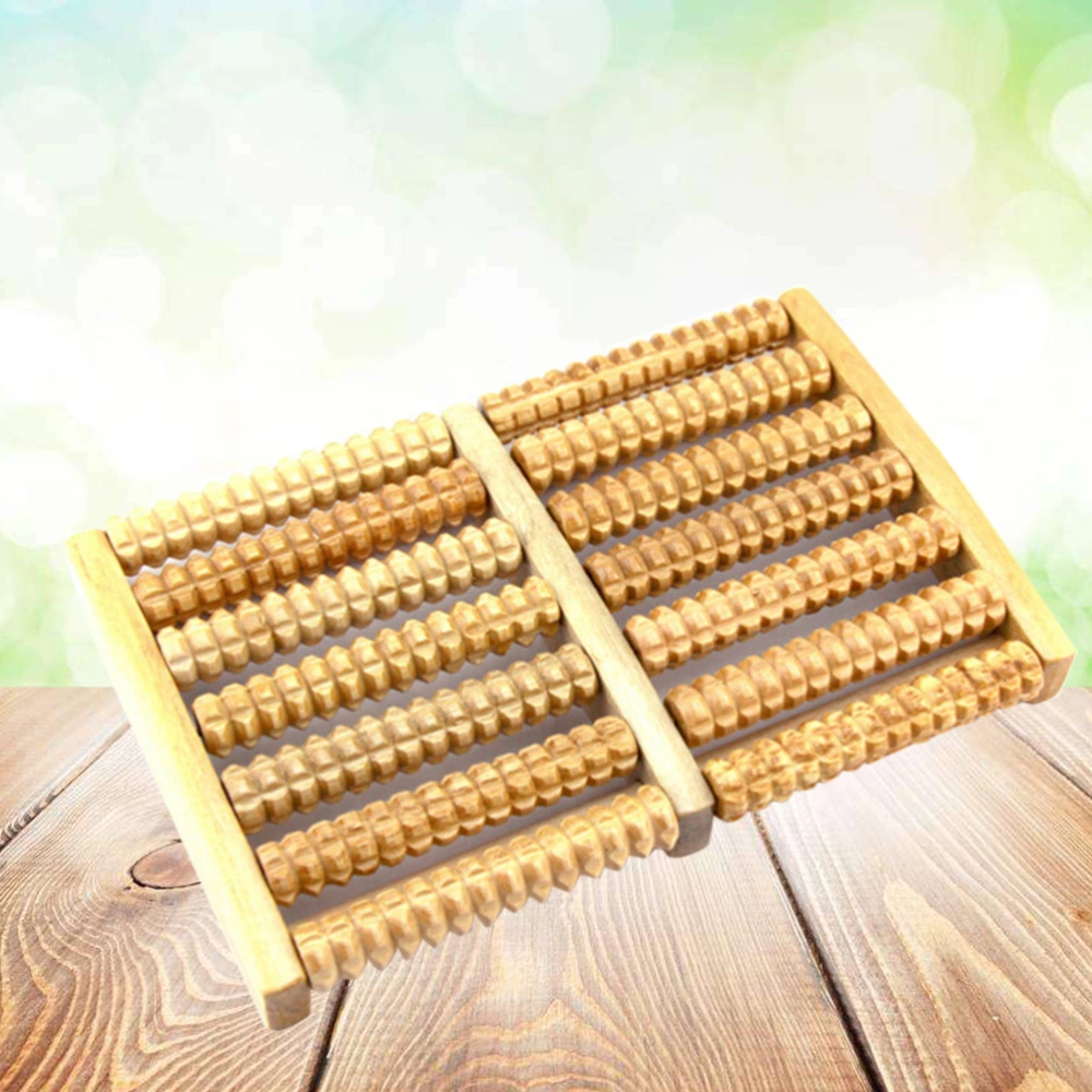 7 Rows Wheel Wooden Massager Wood Roller Foot Massager Relax Relief Massager