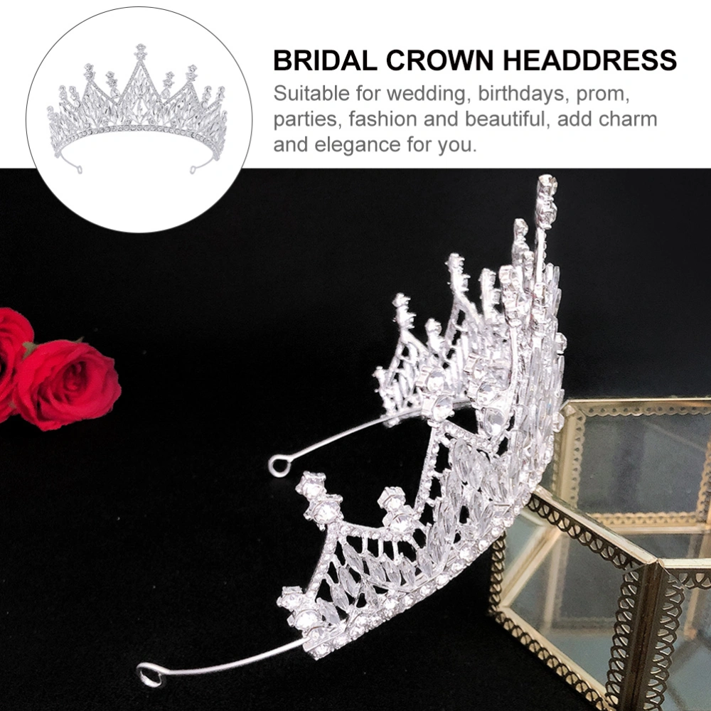 1pc Bride Crown Crystal Crown Headdress Baroque Crown Hair Decoration