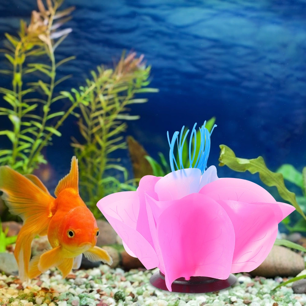 Aquarium Artificial Water Lily Colorful Lotus Flower Fish Tank Landscaping Decor