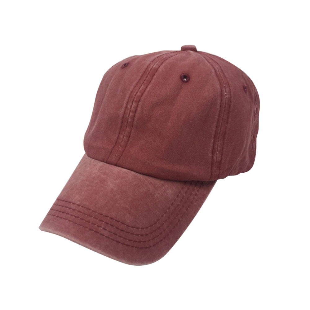 Fashion Washed Dyed Cotton Twill Low Profile Adjustable Baseball (Wine Red)