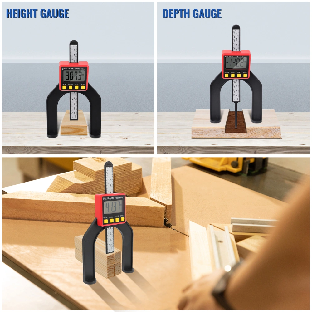 Magnetic Digital Display Height and Depth Gauge 0-80mm Digital Tread Depth Gauge