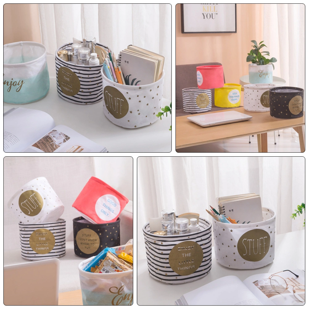 1 Pc Foldable Cotton Desk Storage Boxes Waterproof Storage Basket Organizer